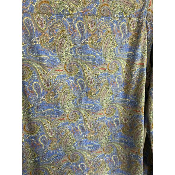 Johnston & Murphy Men's Medium Premium Printed Cotton Paisley Button Up Shirt - Picture 5 of 5